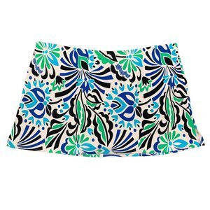 Lands End Bikini Skort Womens Plus 18 Inner Lined Floral Stretch Pull On Beach